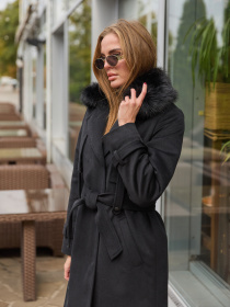 Пальто с утеплителем MilaNova модель Пальто ПВ-345черный+ут Фото