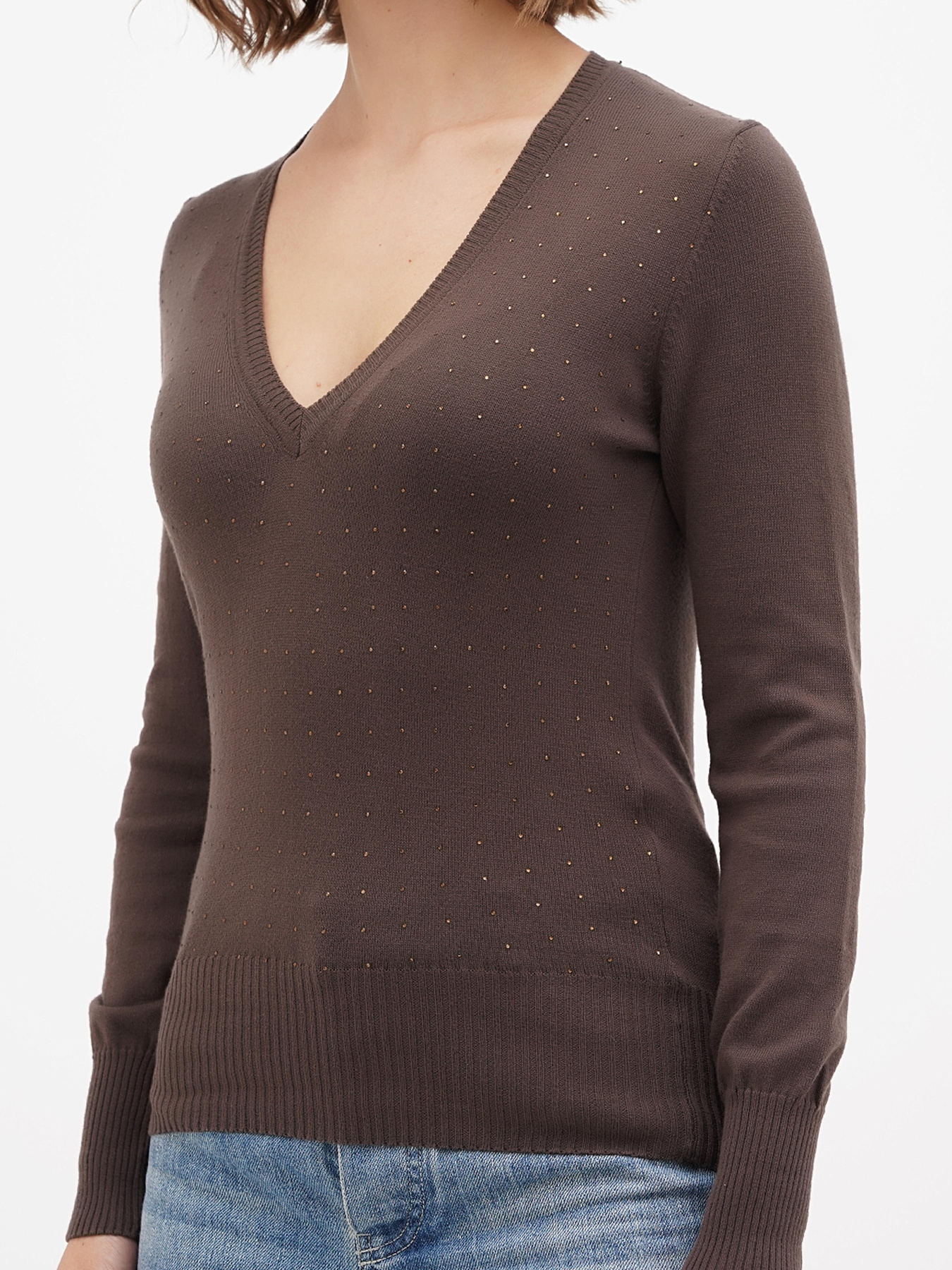 Джемпер Sassofono модель A271-SF-1878_коричневый Джемпер Sassofono модель A271-SF-1878_коричневый Фото