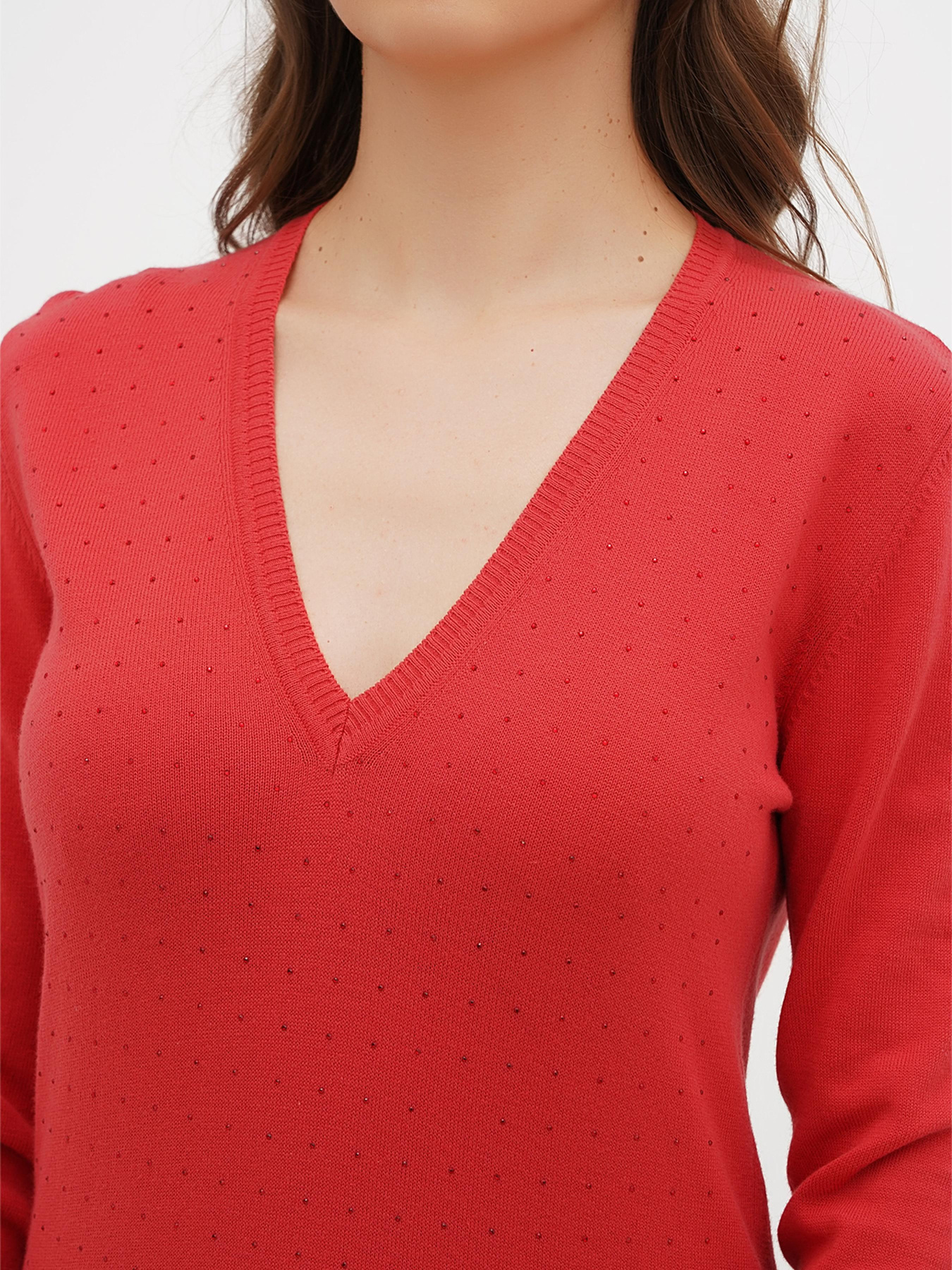 Джемпер Sassofono модель A271-SF-1878_красный Джемпер Sassofono модель A271-SF-1878_красный Фото