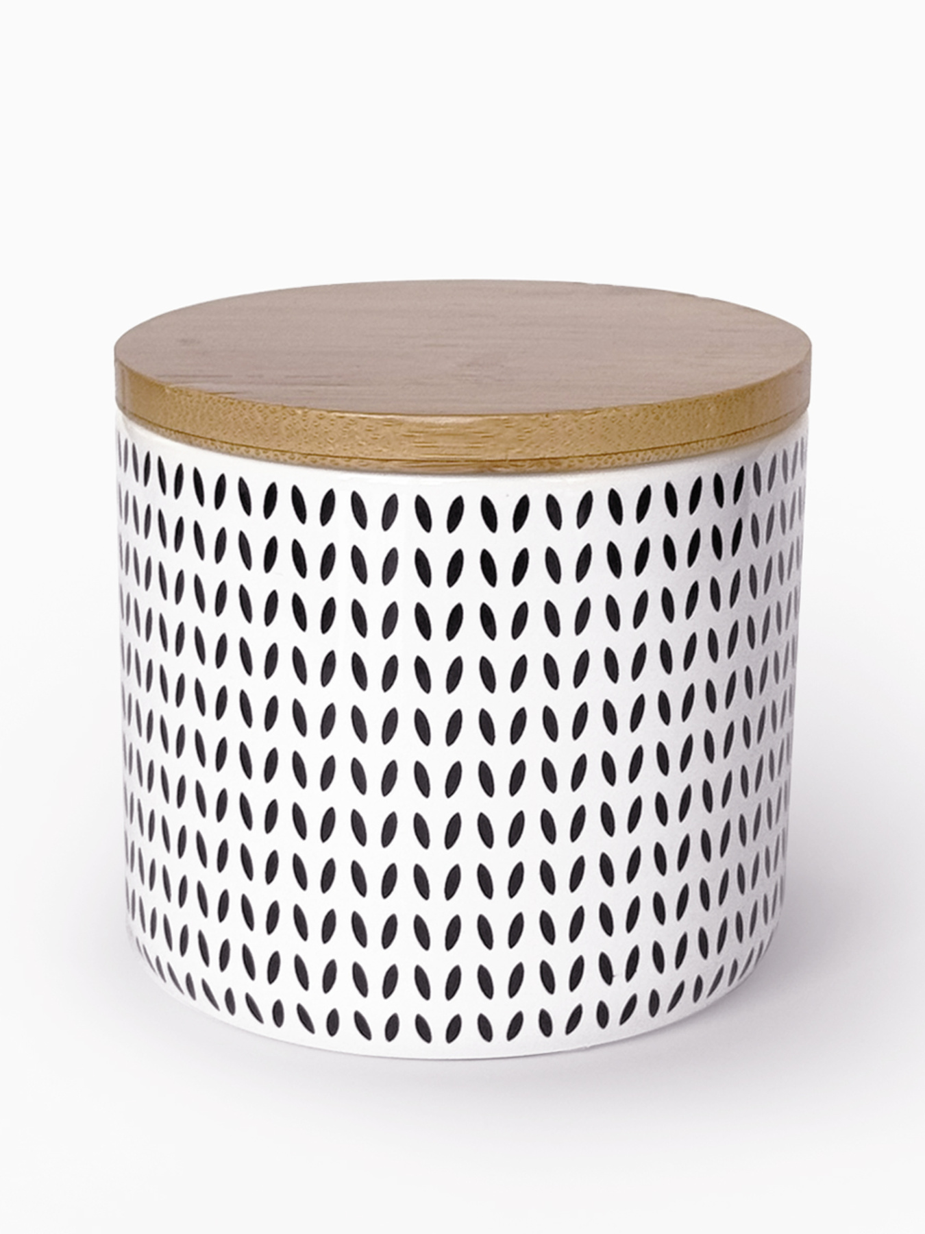 Емкость для хранения с узором белая/дерево MBM MY HOME модель KP-122 S WHITE/WOOD Фото