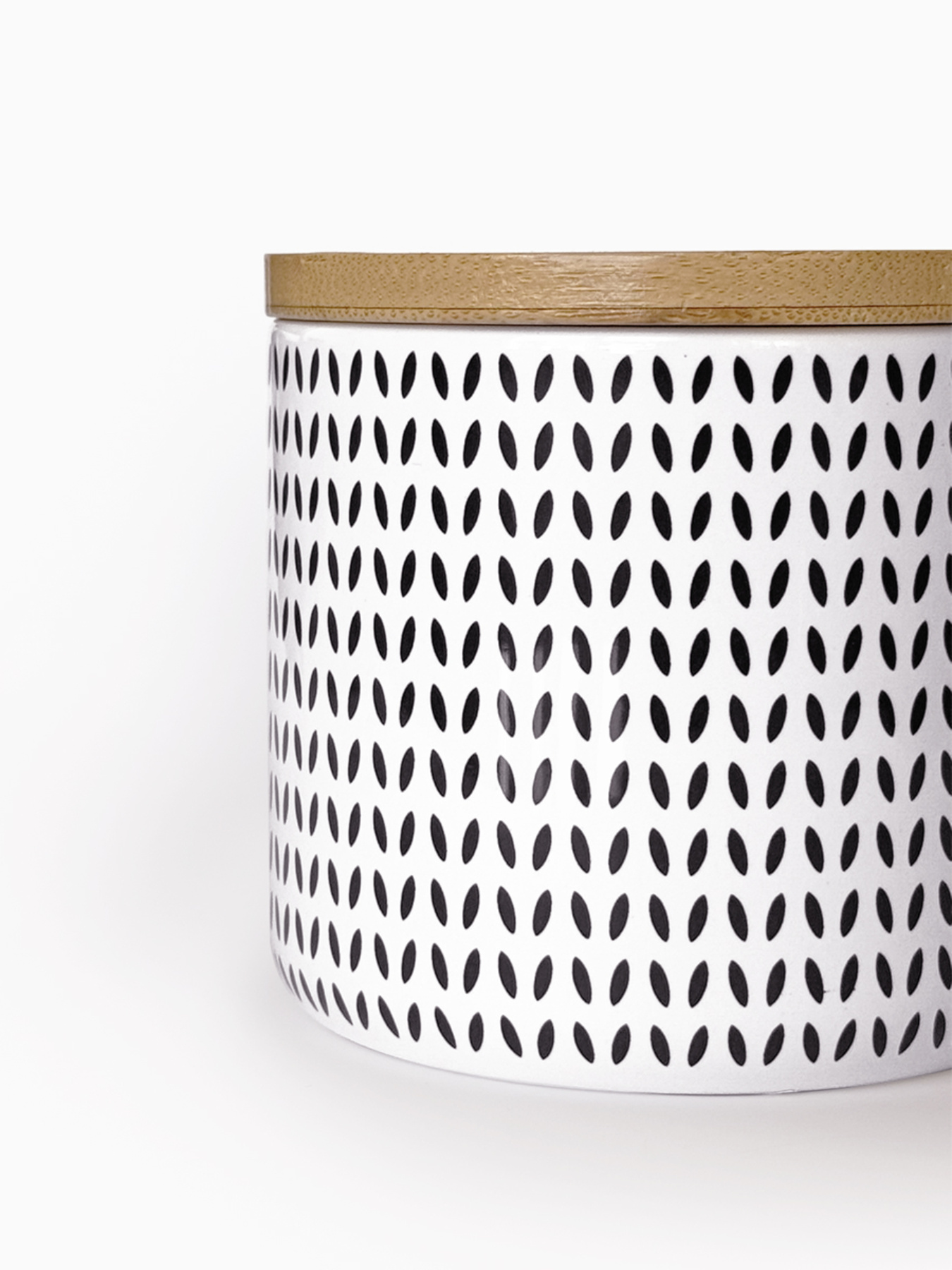 Емкость для хранения с узором белая/дерево MBM HOME модель KP-122 S WHITE/WOOD Фото