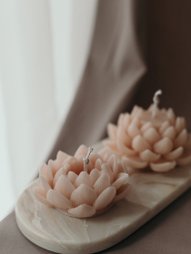 Ароматическая свеча "Водяная лилия", аромат - Sea Salt and Orchid, из натурального пчелиного воска Candle Design модель 120.3015 Фото