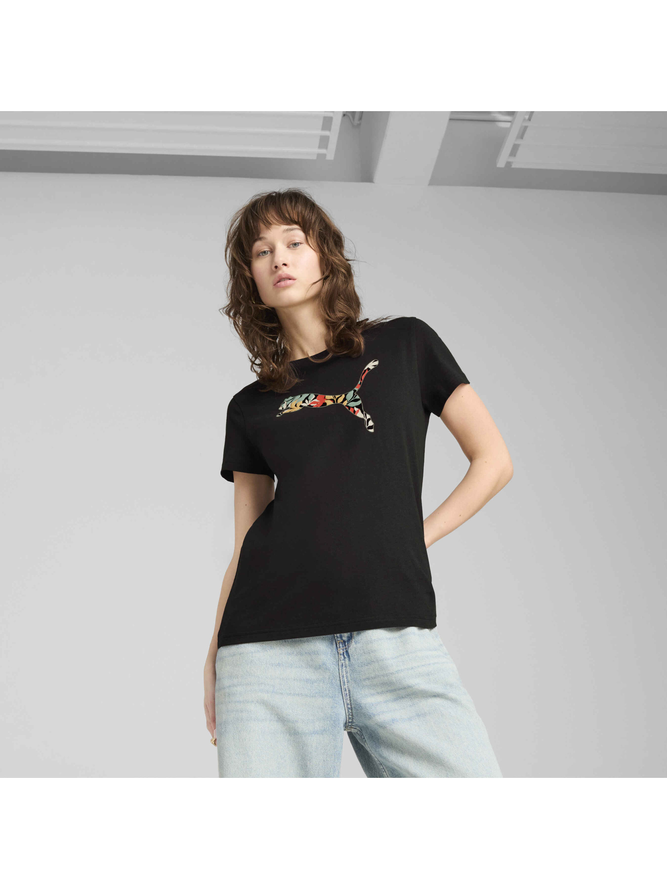 Футболка PUMA Graphics Floral Cat Logo Tee модель 685081 Фото