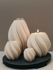 Фигурная свеча "Волна" из натурального оливкового воска Candle Design модель 110.1001/1002/1003/1004 Фото