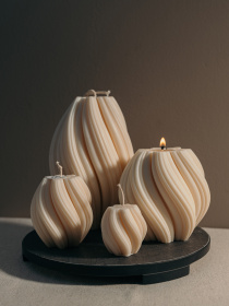 Набір фігурних свічок "Хвилі" з натурального оливкового воску Candle Design модель 200.0009 Фото