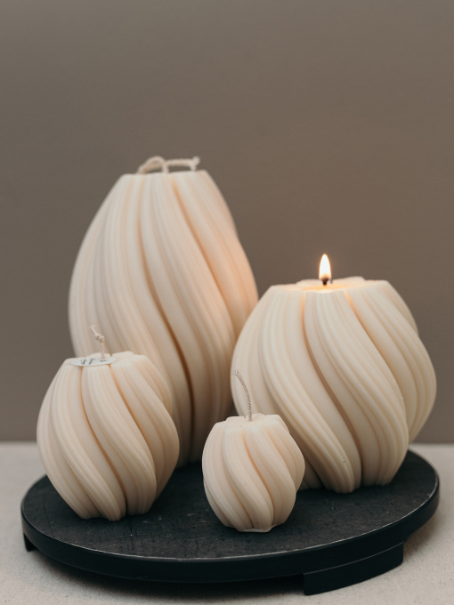 Набор фигурных свечей "Волны" из натурального оливкового воска Candle Design модель 200.0009 Фото