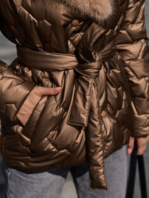 Шуба MilaNova модель Куртка К-328 кап кемел Фото