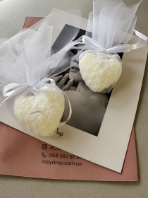 Аромасвеча "Сердце ажурное" в фатине, аромат "Ежевика & шампанское" из натуральный оливковый воск Candle Design модель 220.0009 Фото