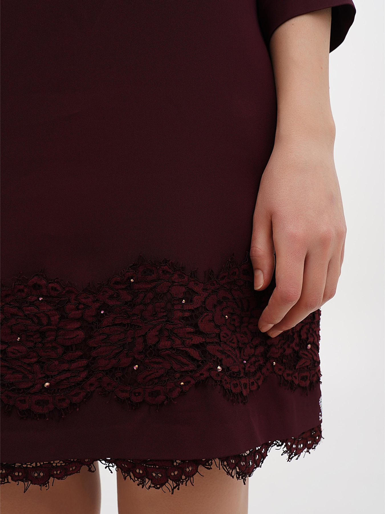 Платье мини Sassofono модель A272-SC-1744_бордовый Фото