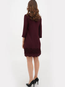 Платье мини Sassofono модель A272-SC-1744_бордовый Платье мини Sassofono модель A272-SC-1744_бордовый Фото