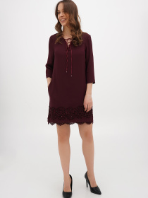 Сукня міні Sassofono модель A272-SC-1744_бордовый Фото