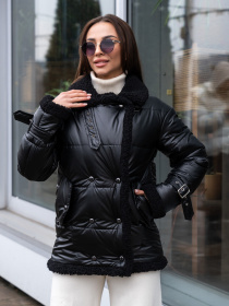 Демисезонная куртка MilaNova модель Куртка К-254а черный+черный Фото
