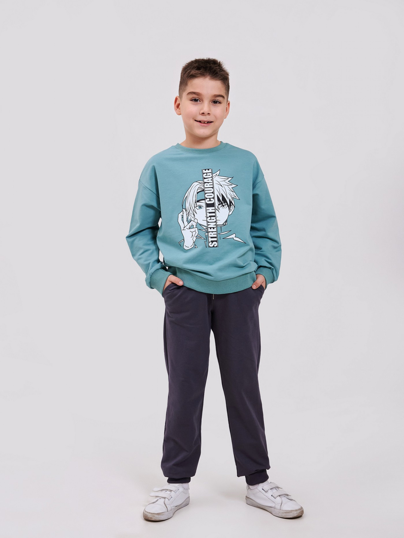 Кофти та светри SMIL модель smil_116668-sero-zelenyj Фото