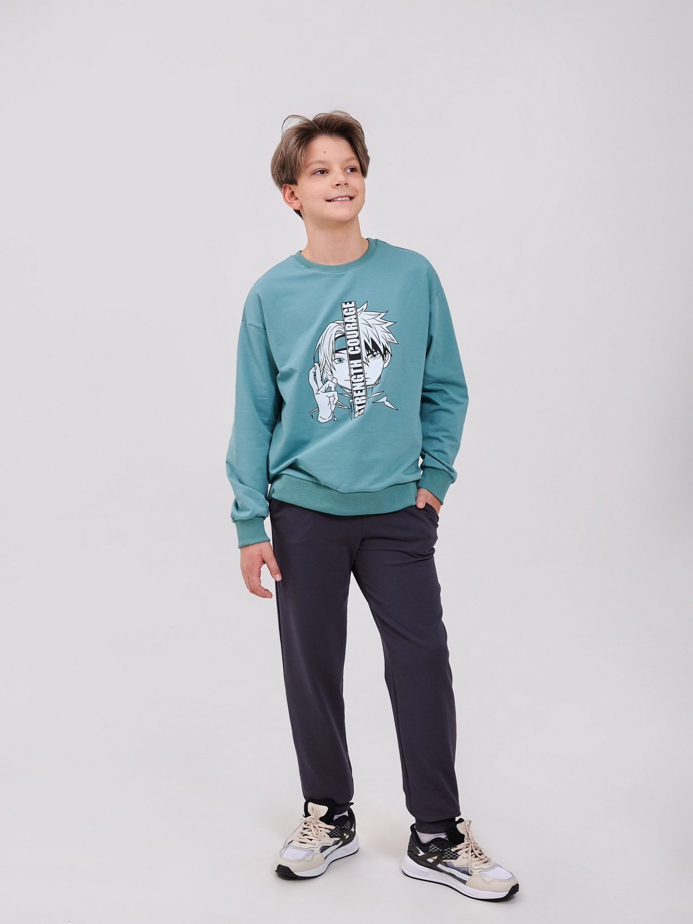 Худі та світшоти SMIL модель smil_116669-sero-zelenyj Фото