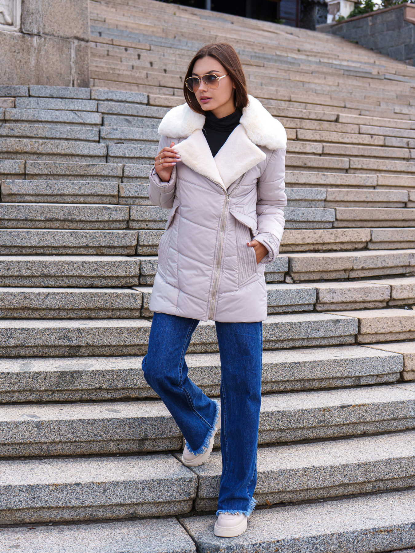 Зимова куртка MilaNova модель Куртка К-258 молоко Фото