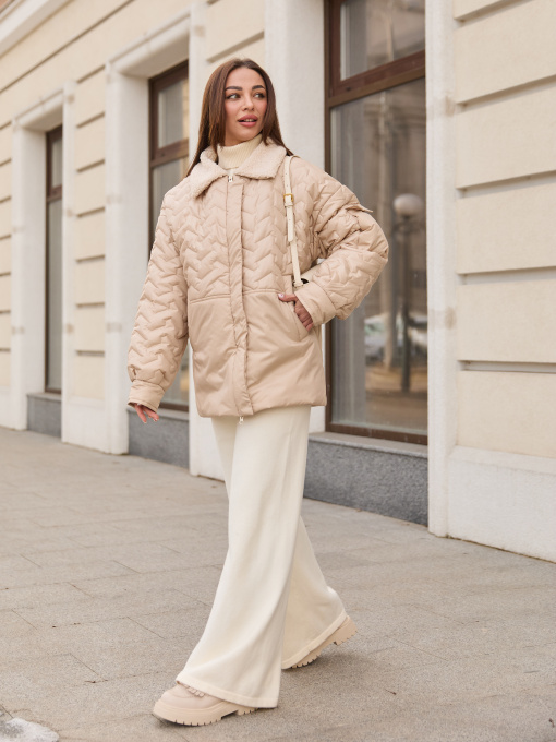 Куртки MilaNova модель Куртка К-309 бежевый Фото