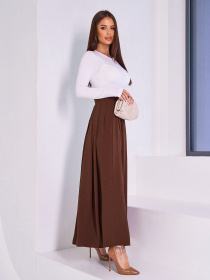 Спідниця максі ISSA Plus модель 13938_темно_коричневый Спідниця максі ISSA Plus модель 13938_темно_коричневый Фото