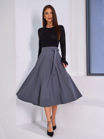 Юбка миди ISSA Plus модель 13940_серый Фото