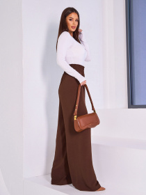 Палаццо ISSA Plus модель 13939_темно_коричневый Палаццо ISSA Plus модель 13939_темно_коричневый Фото