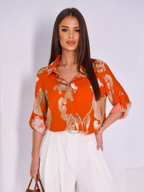 Рубашка повседневная ISSA Plus модель 14993_оранжевый Фото