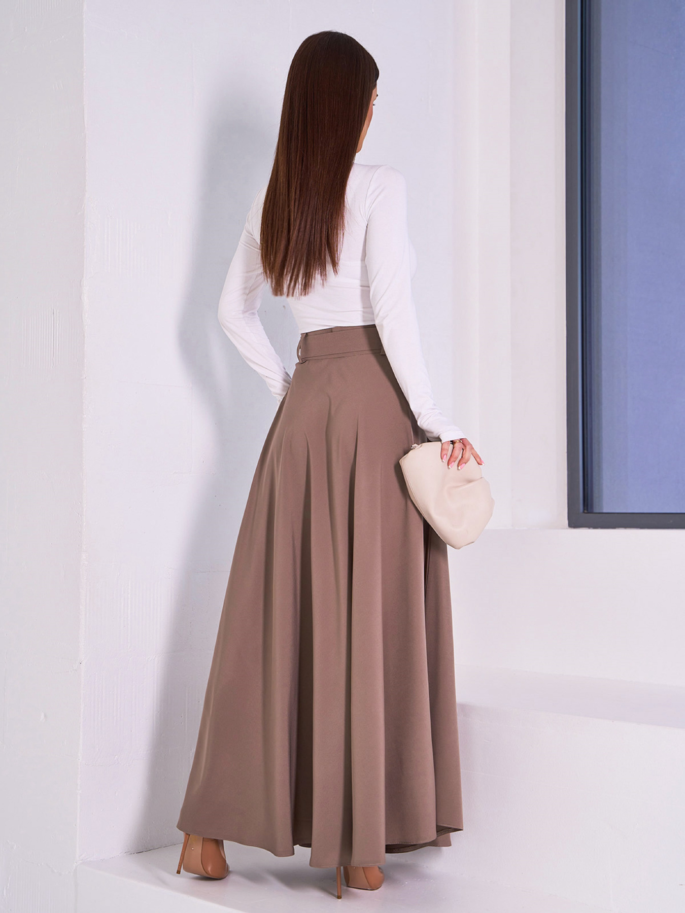 Спідниця максі ISSA Plus модель 15035_коричневый Фото