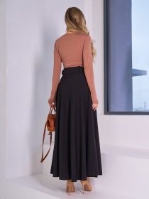 Спідниця максі ISSA Plus модель 15035_черный Спідниця максі ISSA Plus модель 15035_черный Фото