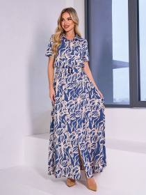 Платье макси ISSA Plus модель 15028_синий Фото