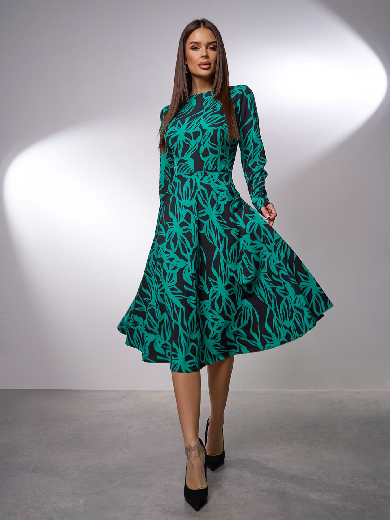 Платье миди ISSA Plus модель 15034_зеленый Фото