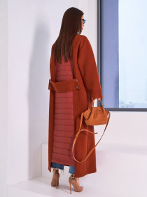 Пальто ISSA Plus модель 15037_терракотовый Фото