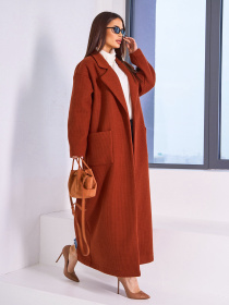 Пальто ISSA Plus модель 15037_терракотовый Пальто ISSA Plus модель 15037_терракотовый Фото