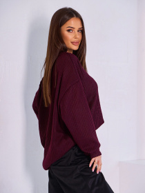 Джемпер ISSA Plus модель 15044_темно_бордовый Фото