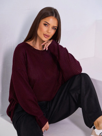 Джемпер ISSA Plus модель 15044_темно_бордовый Фото
