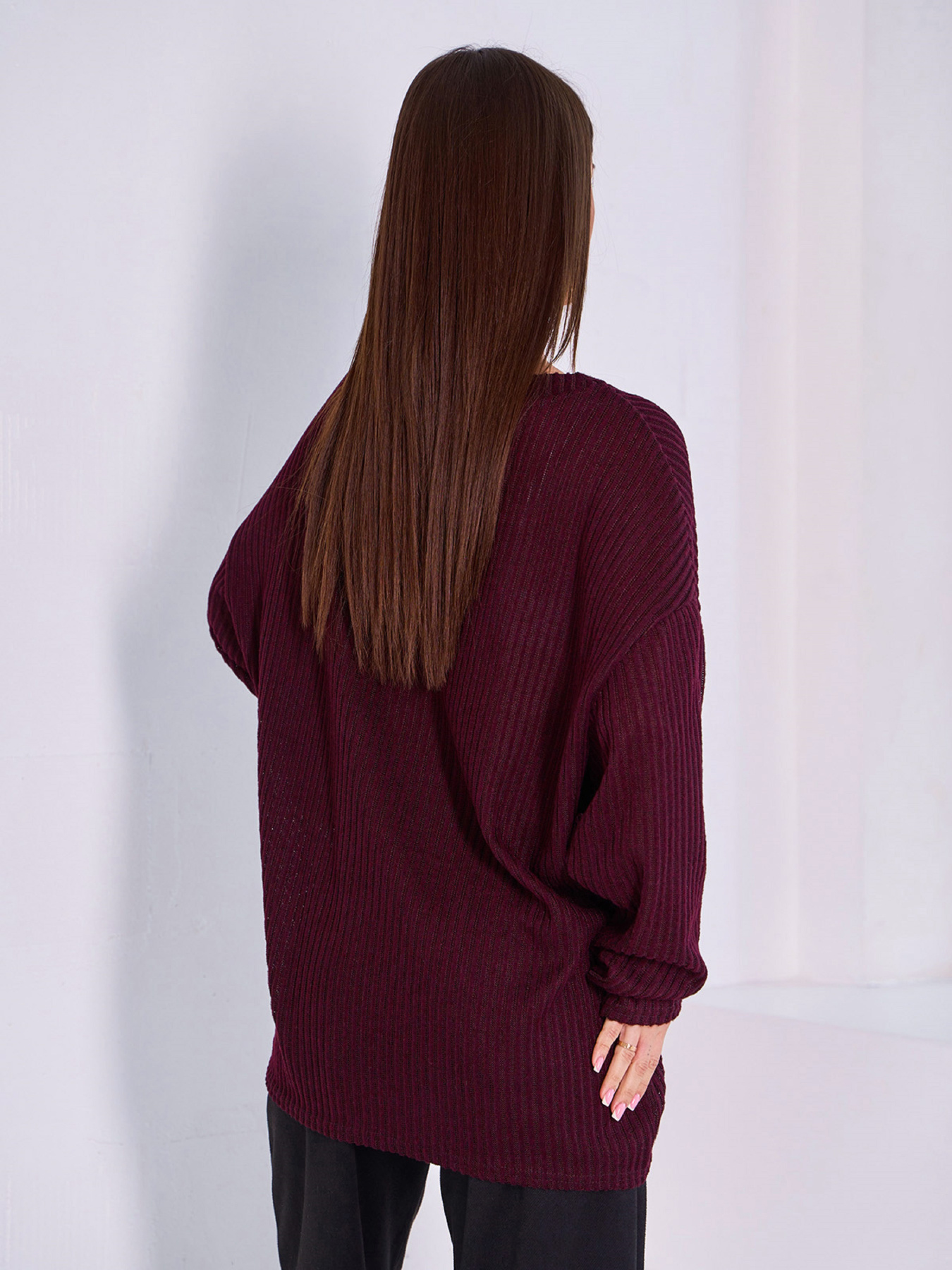 Джемпер ISSA Plus модель 15044_темно_бордовый Фото