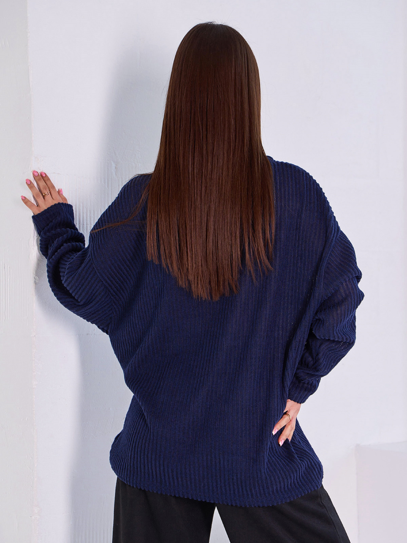 Джемпер ISSA Plus модель 15044_темно_синий Фото