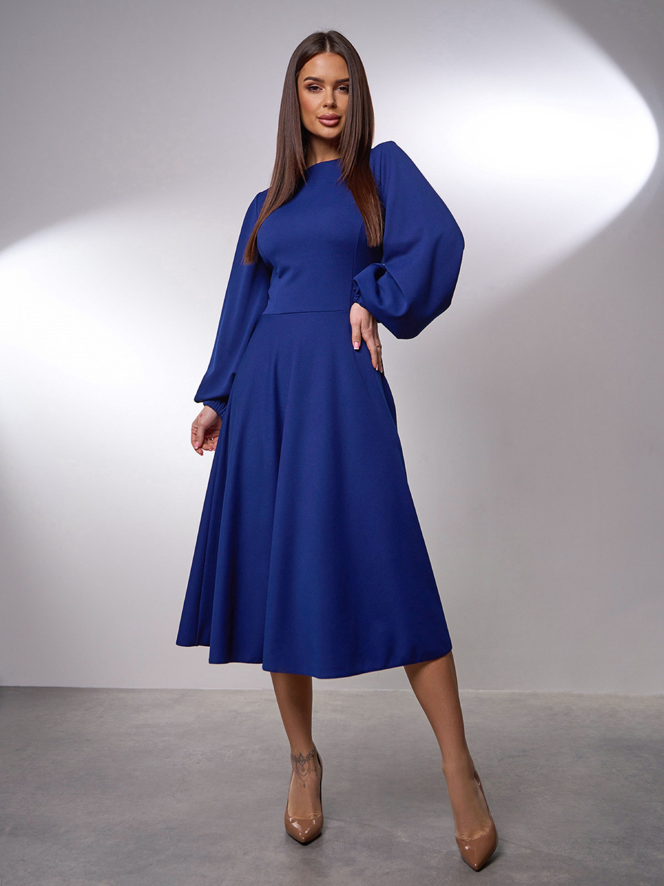 Платье миди ISSA Plus модель 14414_синий Фото