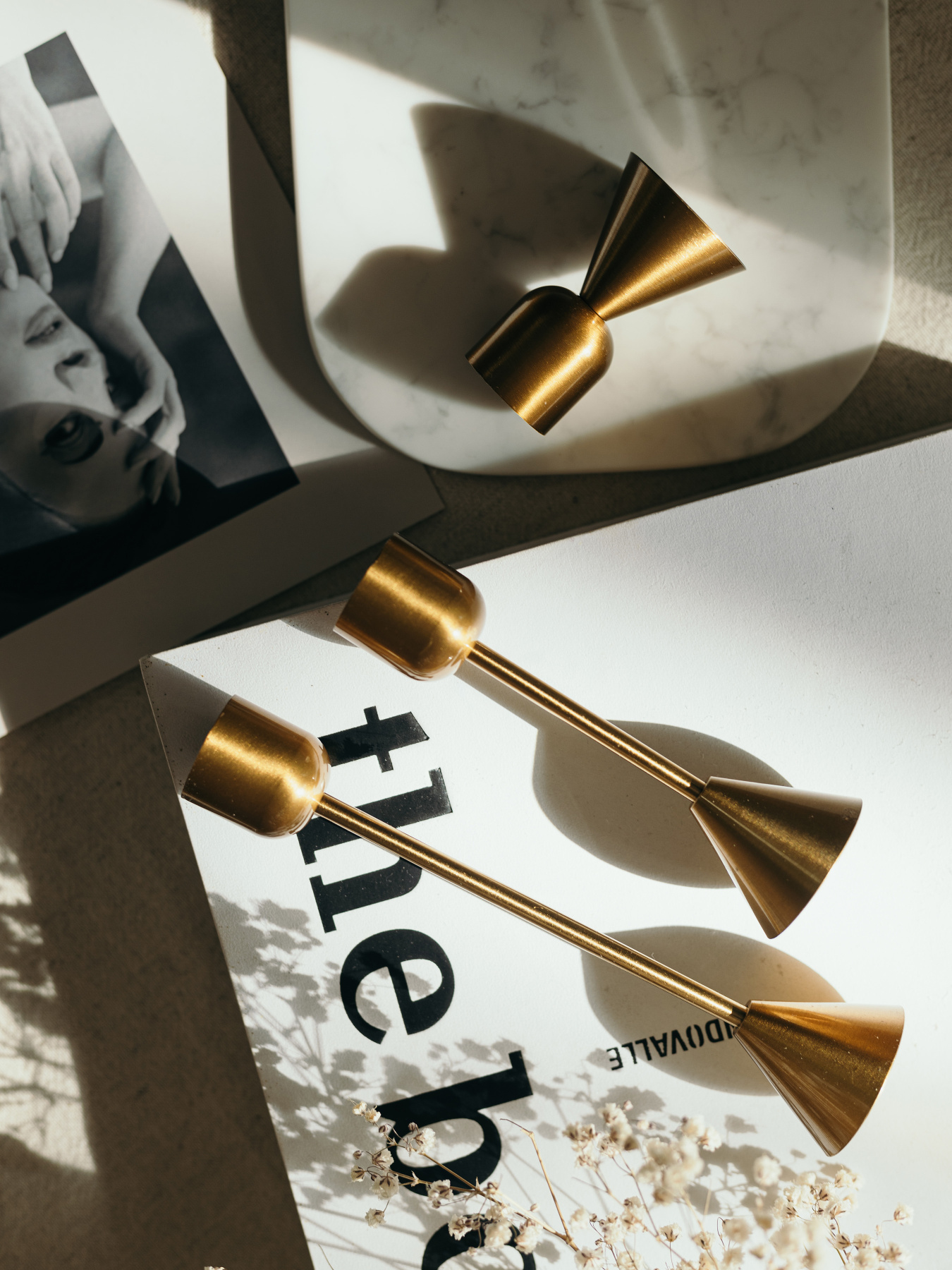 Набор золотых подсвечников в минималистичном стиле Candle Design модель 180.0019 Фото