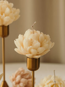 Набір ароматичних свічок "Півонії махрові" + Золоті підсвічники Candle Design модель 120.3028 Фото