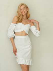 Топ Shape of Angel з відкритими плечима та рюшами модель 298704538 Фото