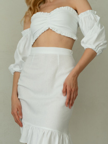 Топ Shape of Angel з відкритими плечима та рюшами модель 298704538 Фото