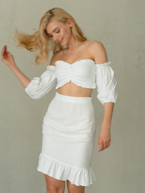 Топ Shape of Angel з відкритими плечима та рюшами модель 298704538 Фото