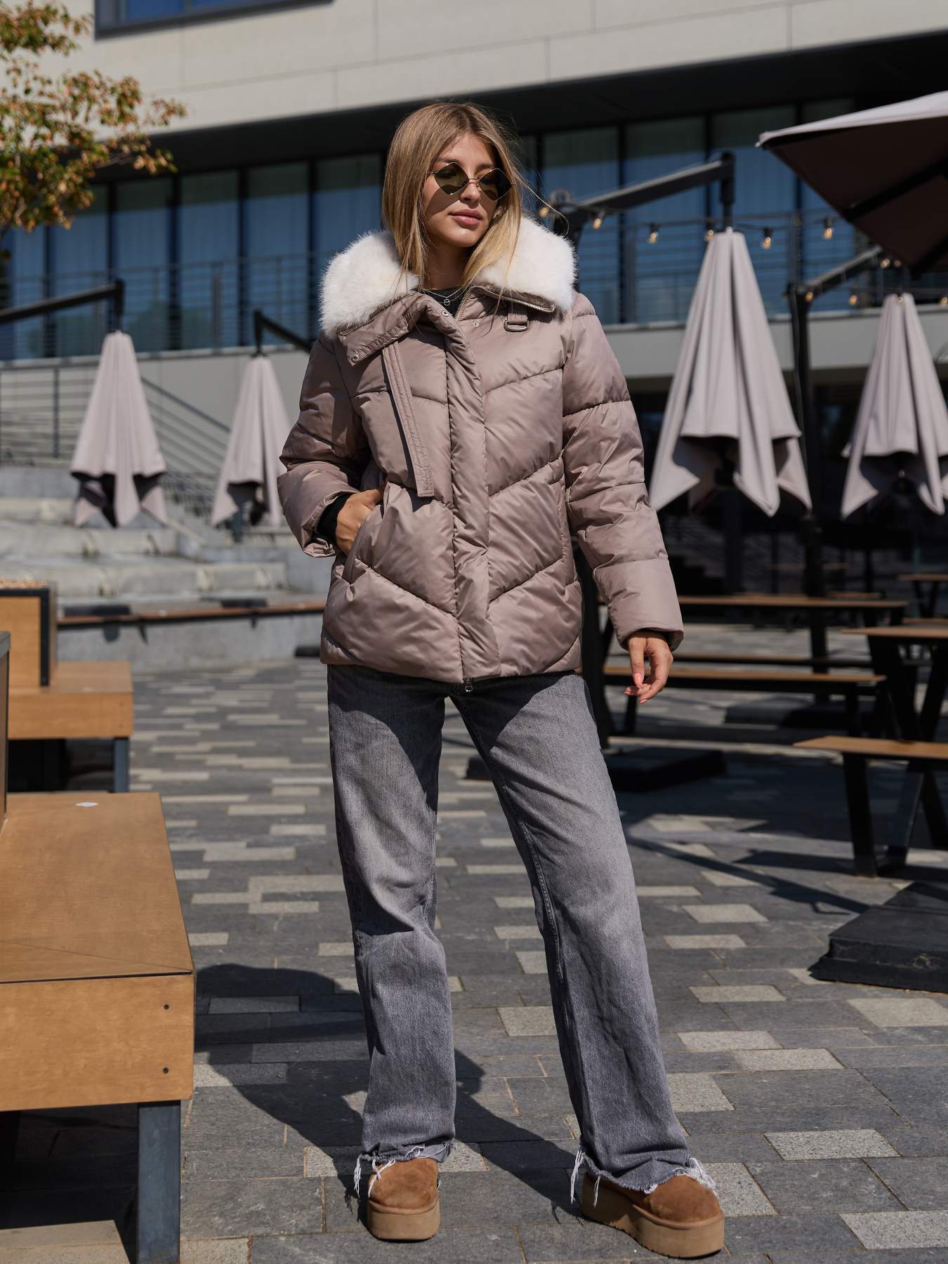 Пуховик MilaNova модель Куртка К-350 капучино Фото