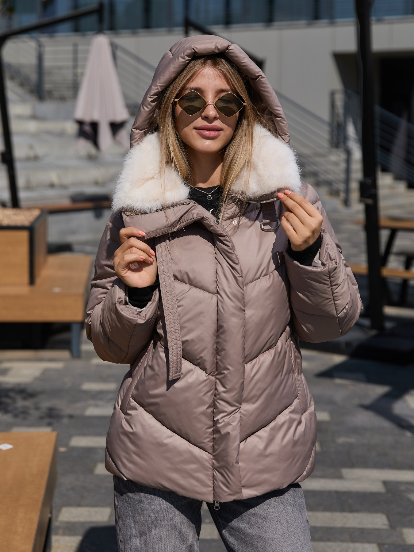 Пуховик MilaNova модель Куртка К-350 капучино Фото