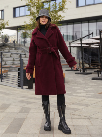 Шуби і дублянки MilaNova модель Пальто ПВ-94 бордо Фото