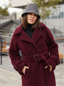Шуби і дублянки MilaNova модель Пальто ПВ-94 бордо Фото