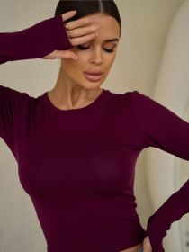 Лонгслив ISSA Plus модель 14548_бордовый Фото