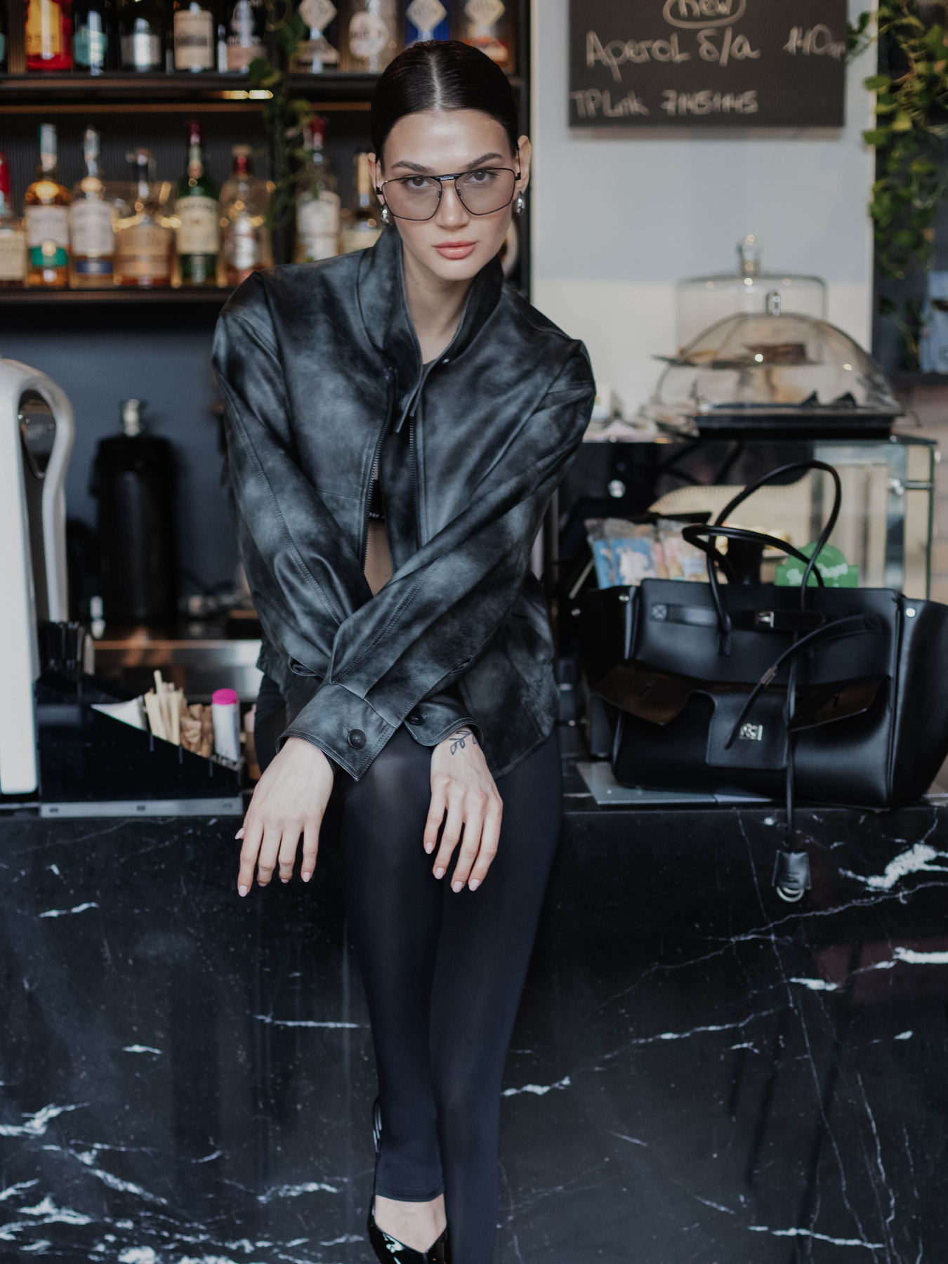 Шкіряна куртка Jadone Fashion модель Kurtka_Vynd_hrafyt Фото