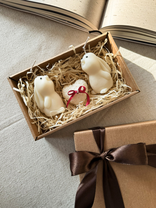 Набір ароматичних свічок "Весняна ніжність", з натурального оливкового воску Candle Design модель 200.0090 Фото