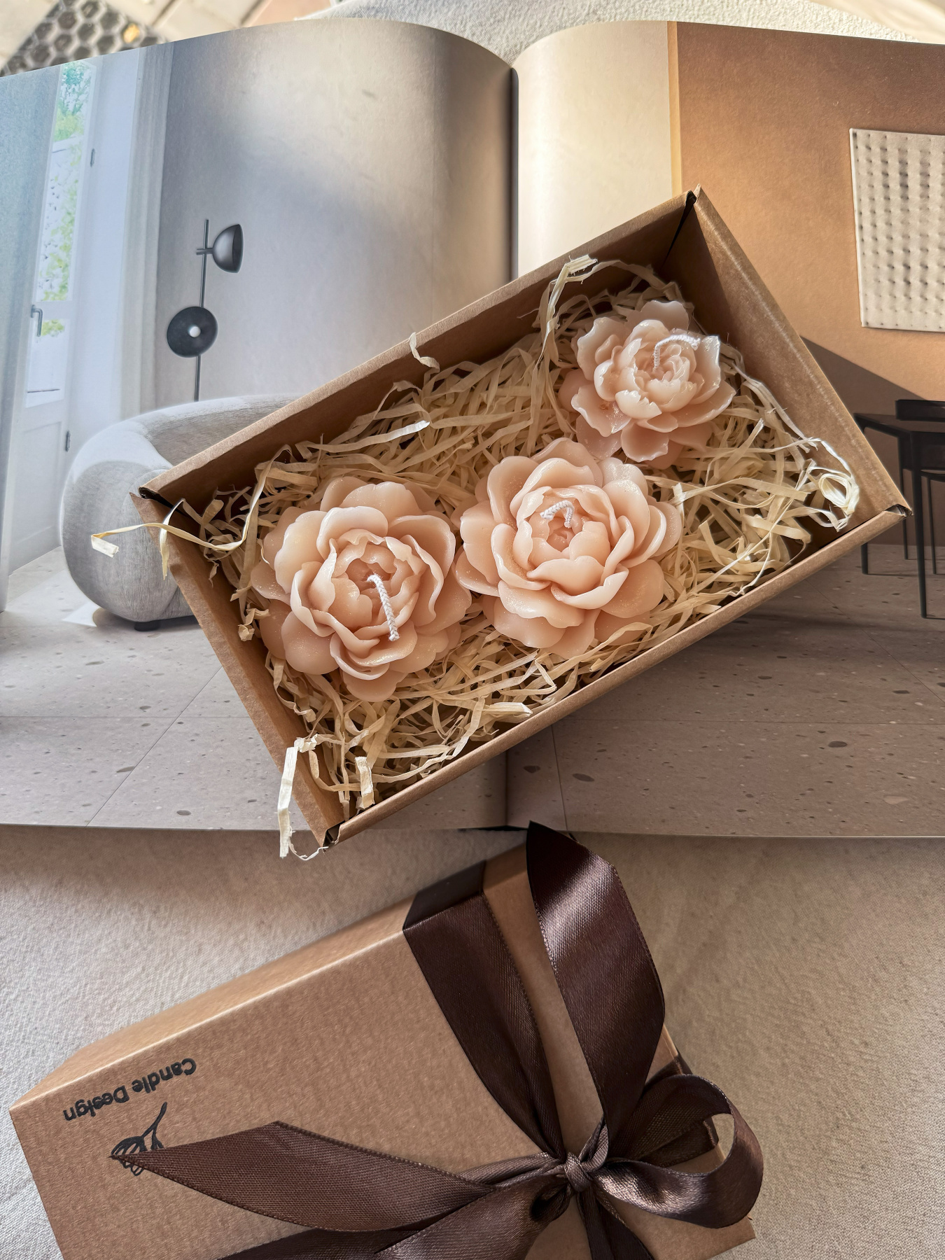 Набор ароматических свечей "Вечер в жасминовом саду", из натурального оливкового воска Candle Design модель 200.0006 Фото