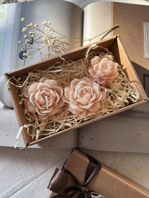 Набор ароматических свечей "Вечер в жасминовом саду", из натурального оливкового воска Candle Design модель 200.0006 Фото