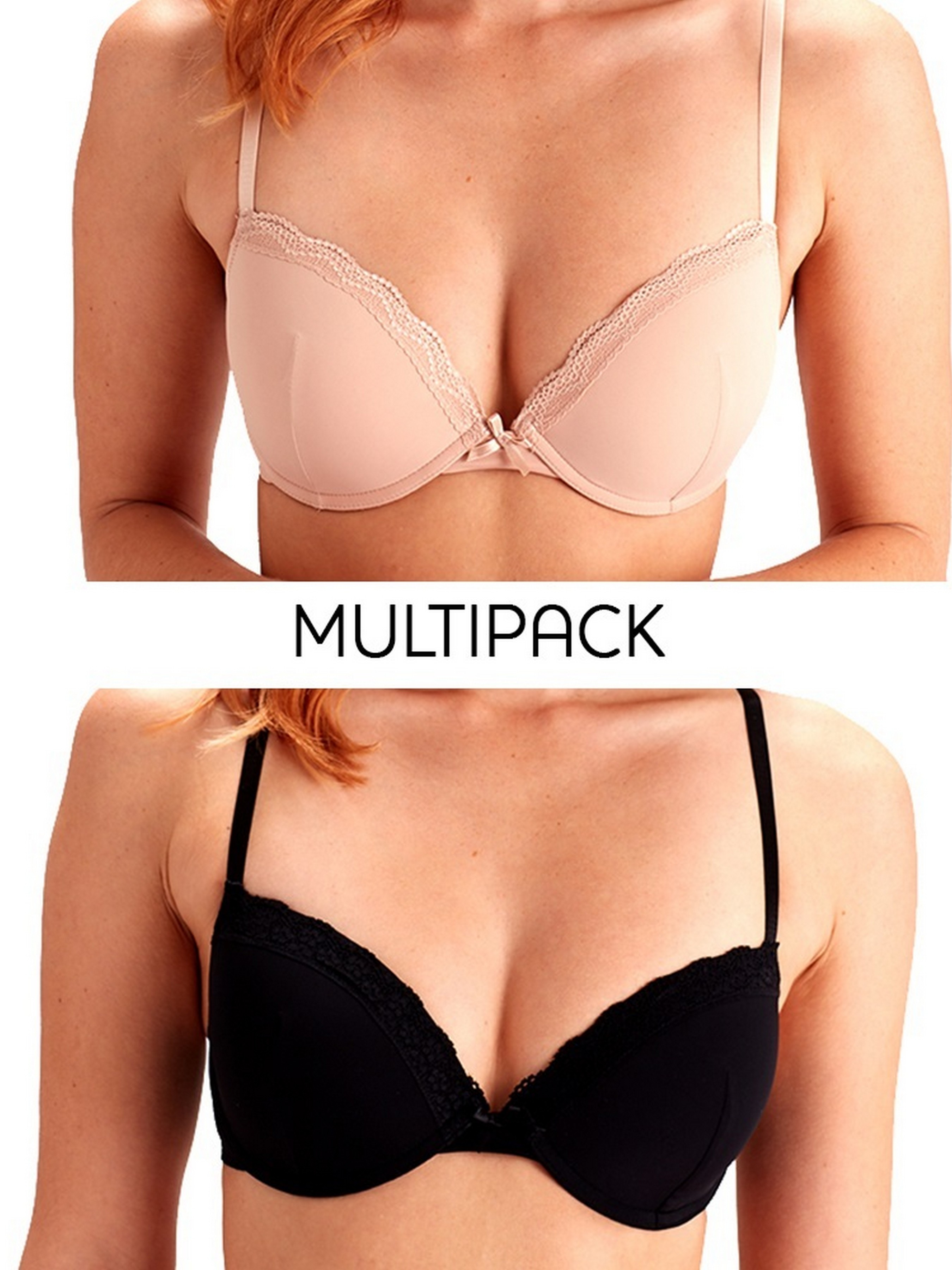 Жіночий Набір бюстгальтерів PRETTY POLLY Ella (ES001M_2PP_BLK) колір бежевий, матеріал поліамід/поліестер
